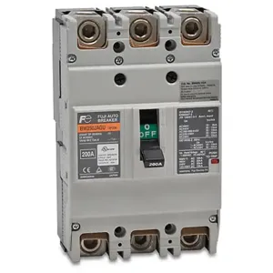 FUJI ELECTRIC BW250JAGU-3P200SB Molded Case Circuit Breaker, 250A Frame, 200A, 600 VAC/ 250 VDC, 3-Pole | CV6TVC