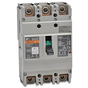 FUJI ELECTRIC BW250JAGU-3P225SB Molded Case Circuit Breaker, 250A Frame, 225A, 600 VAC/ 250 VDC, 3-Pole | CV6TVD
