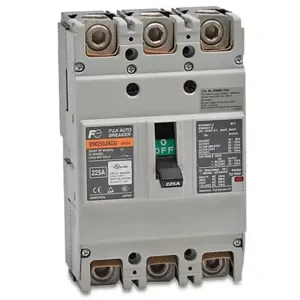 FUJI ELECTRIC BW250JAGU-3P225SB Molded Case Circuit Breaker, 250A Frame, 225A, 600 VAC/ 250 VDC, 3-Pole | CV6TVD