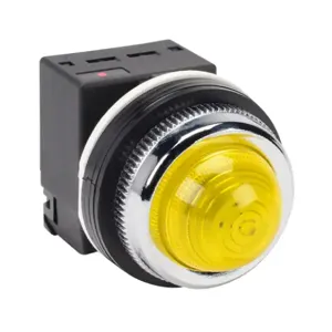 FUJI ELECTRIC DR30D0L-L9YZC LED Indicating Light, Permanent Light Function, 30mm, Yellow, 41mm, Dome, Plastic Base | CV6TPB