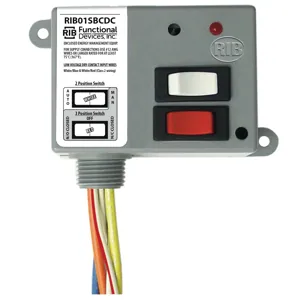 FUNCTIONAL DEVICES INC / RIB RIB01SBCDC Enclosed Pre-Wired Relay, With 120 VAC Power Input, Override, SPDT, 20 A | CE4UYB