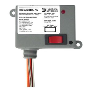 FUNCTIONAL DEVICES INC / RIB RIB02SBDC-NC Enclosed Pre-Wired Relay, With 208 - 277 VAC Power Input, SPST-NC, 30 A | CE4UYK