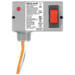 FUNCTIONAL DEVICES INC / RIB RIB12S-FA-NC Enclosed Pre-Wired Relay, With Polarised 12 VAC Coil, Override, SPST-NC, 10 A | CE4UYT