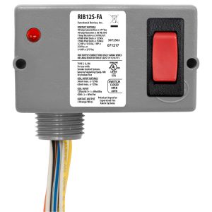 FUNCTIONAL DEVICES INC / RIB RIB12S-FA Enclosed Pre-Wired Relay, With Polarised 12 VAC Coil, Override, SPST, 10 A | CE4UYR