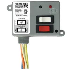 FUNCTIONAL DEVICES INC / RIB RIB2402SBC Enclosed Pre-Wired Relay, With 208 - 277 VAC Coil, Override, SPDT, 20 A | CE4UZK