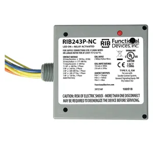 FUNCTIONAL DEVICES INC / RIB RIB243P-NC Enclosed Pre-Wired Relay, With 24 VAC Coil, 3PST, 20 A | CE4UZP