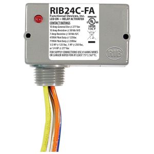 FUNCTIONAL DEVICES INC / RIB RIB24C-FA Enclosed Pre-Wired Relay, With 24 VAC Coil, SPDT, 10 A | CE4UZQ