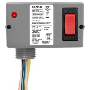 FUNCTIONAL DEVICES INC / RIB RIB24S-FA Enclosed Pre-Wired Relay, With Polarised 24 VAC Coil, Override, SPST, 10 A | CE4UZV