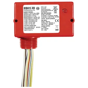 FUNCTIONAL DEVICES INC / RIB RIBH1C-RD Enclosed Pre-Wired Relay, With 208 - 277 VAC Coil, SPDT, Red Housing, 10 A | CE4VAJ