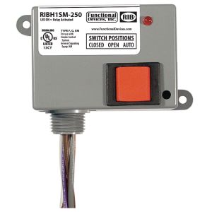 FUNCTIONAL DEVICES INC / RIB RIBH1SM-250 Enclosed Pre-Wired Relay, With 208 - 277 VAC Coil, Monitor, Override, SPDT, 10 A | CE4VAN