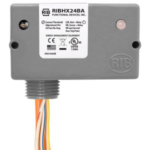 FUNCTIONAL DEVICES INC / RIB RIBHX24BA Enclosed Pre-Wired Relay, With 24 VAC Coil, Adjustable AC Sensor, 20 A | CE4VAQ