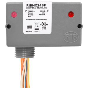 FUNCTIONAL DEVICES INC / RIB RIBHX24BF Enclosed Pre-Wired Relay, With 24 VAC Coil, Fixed AC Sensor, 20 A | CE4VAT