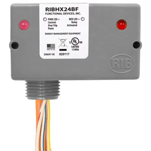 FUNCTIONAL DEVICES INC / RIB RIBHX24BF Enclosed Pre-Wired Relay, With 24 VAC Coil, Fixed AC Sensor, 20 A | CE4VAT