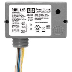 FUNCTIONAL DEVICES INC / RIB RIBL12B Enclosed Pre-Wired Relay, With 12 VAC Coil, Latch, 20 A | CE4VAW