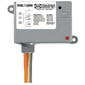 FUNCTIONAL DEVICES INC / RIB RIBL12BM Enclosed Pre-Wired Relay, With 12 VAC Coil, Latch, Aux Contact, 20 A | CE4VAX