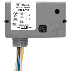 FUNCTIONAL DEVICES INC / RIB RIBL12SB Enclosed Pre-Wired Relay, With 12 VAC Coil, Latch, Switch, 20 A | CE4VAY