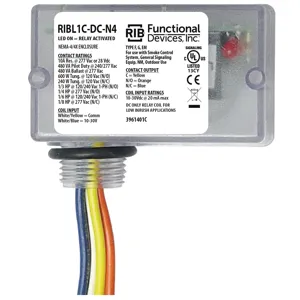 FUNCTIONAL DEVICES INC / RIB RIBL1C-DC-N4 Enclosed Pre-Wired Relay, With 10 - 30 VDC Inrush Coil, SPDT, NEMA Housing, 10 A | CE4VBB