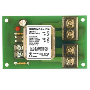 FUNCTIONAL DEVICES INC / RIB RIBM24ZL-NC Control Relay, With 24 VAC Coil, DPST-NC, 30 A | CE4VCP