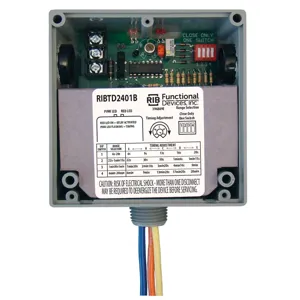 FUNCTIONAL DEVICES INC / RIB RIBTD2401B Enclosed Pre-Wired Relay, With 120 VAC Coil, Hi-Low Separate, Time Delay, 20 A | CE4VGN