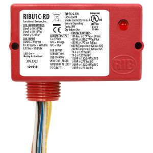 FUNCTIONAL DEVICES INC / RIB RIBU1C-RD Enclosed Pre-Wired Relay, With 120 VAC Coil, SPDT, Red Housing, 10 A | CE4VJZ