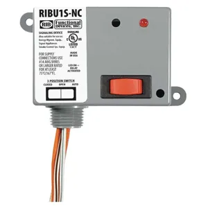 FUNCTIONAL DEVICES INC / RIB RIBU1S-NC Enclosed Pre-Wired Relay, With 120 VAC Coil, Override, SPST, 10 A | CE4VKB