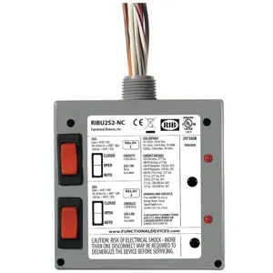 FUNCTIONAL DEVICES INC / RIB RIBU2S2-NC Enclosed Pre-Wired Relay, With 120 VAC Coil, Override, 2 SPST-NC, 10 A | CE4VKG