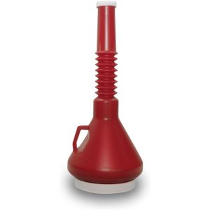 FUNNEL KING 32145 Double Capped Funnel, 14-1/4 Inch Spout Length, 1-2/3 Quart, Dark Red | CG9AEH