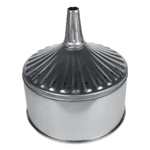 FUNNEL KING 94467 Fluted Funnel, With Screen, 11 Inch Center Spout, 12 Quart, Galvanized | CG9AGU