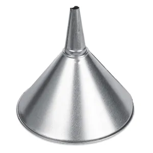 FUNNEL KING 94473 Fluted Funnel, With Screen, 8 Inch Center Spout, 2 Quart, Galvanized | CG9AGW