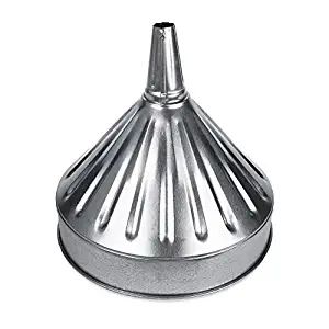 FUNNEL KING 94474 Fluted Funnel, With Screen, 12 Inch Center Spout, 9 Quart, Galvanized | CG9AGX