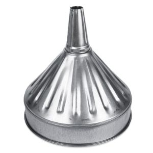 FUNNEL KING 94479 Fluted Funnel, With Screen, 10 Inch Center Spout, 6 Quart, Galvanized | CG9AHA