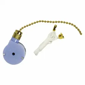 GARDNER BENDER GSW-33 Pull Chain Switch, On/Off/On, 3 Connections, Spdt, 6A, Brass | CP6GTP 50HY44