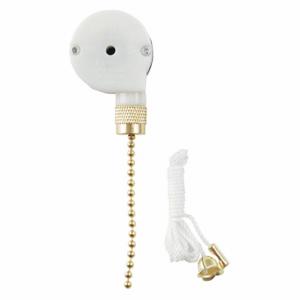 GARDNER BENDER GSW-34 Pull Chain Switch, Off/On/On/On, 4 Connections, Sptt, 6A, Brass | CP6GTK 50HY45