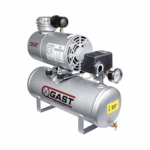 GAST 1HAB-11T-M100X Kolbenluftkompressor, 0.12 PS, Hot Dog, 2 Gallonen Tank, 1.3 cfm, 100 psi max. Betriebsdruck | CP6HRM 33K795