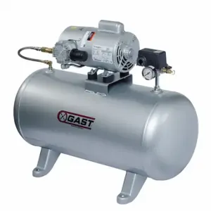 GAST 5LCA-46T-M550GX Piston Air Compressor, 0.75 hp, Horizontal, 20 gal Tank, 4.2 cfm, 50 psi Max Op Pressure | CP6HTF 33K788