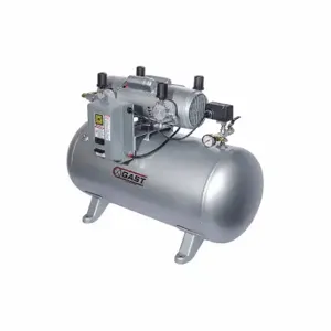 GAST 7LDE-11T-M750X Piston Air Compressor, 1.5 hp, Horizontal, 30 gal Tank, 10.2 cfm, 50 psi Max Op Pressure | CP6HTM 33K787