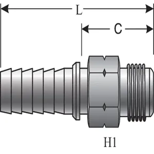 GATES 730139345 Hose Coupling, 0.5 Inch I.D, 1.44 Inch Cutoff Size | BX3DRB