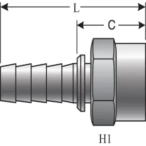 GATES 730725165 Hose Coupling, 0.374 Inch I.D, 1.13 Inch Cutoff Size | BX3DRT