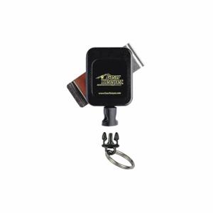 GEARKEEPER RT4-5852-E Schlüsselaufroller, großer verlängerter drehbarer Gürtelclip, Nylon, schwarz, Schlüssel festhalten | CP6JCN 48HR96