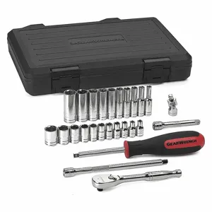 GEARWRENCH 80312DD Socket, 26 Pc, 1/4In, Drive 6Pt Stndr, Sae | CP6JMY 41XG34