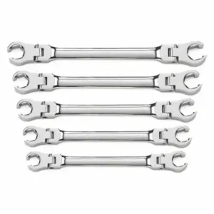 GEARWRENCH 81910 Sae Flex Flare Nut Wrench Set, 5 Pc | CP6JFG 41XR49