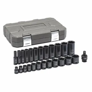 GEARWRENCH 84919N Sae Impact Socket Set, 3/8 Inch Depth, 6Pt, 25Pcs | CP6JMT 58LD56