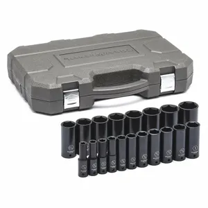 GEARWRENCH 84934N Sae Deep Impact Socket Set, 1/2 Inch Depth, 19Pcs | CP6JMN 58LD66