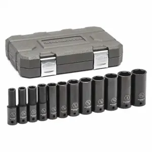 GEARWRENCH 84942N Sae Deep Impact Socket Set, 1/2 Inch Depth, 12Pcs | CP6JMM 58LD70