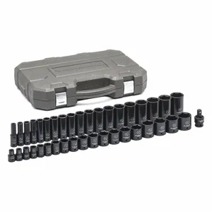 GEARWRENCH 84947N Sae Impact Socket Set, 1/2 Inch Depth, 6Pt, 39Pcs | CP6JMR 58LD73