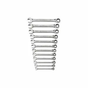 GEARWRENCH 85597 Ratcheting Open End Wrench Set, 15 Deg, Satin | CP6JDW 24U655