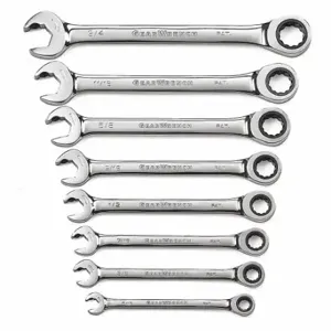 GEARWRENCH 85599 Ratcheting Wrench Set, 8 Pc, Open End, Sae | CP6JDY 41YC95