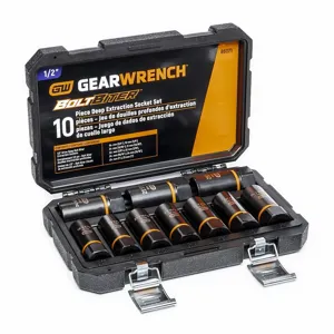 GEARWRENCH 86071 Impact Socket Set, 1/2 Inch Drive Size, 10 Pieces, 3/4 Inch to 1 Inch Socket Size Range | CP6JFR 785HM7