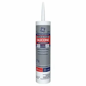 GENERAL ELECTRIC 2749484 Silicone Sealant, Tub & Tile, White, 10 Oz, Cartridge, 301% To 500% Elongation Range | CP6JTZ 22N768