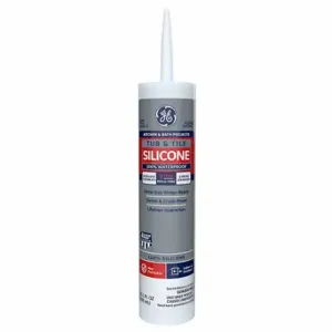 GENERAL ELECTRIC 2749485 Silicone Sealant, Tub & Tile, Clear, 10 Oz, Cartridge, 301% To 500% Elongation Range | CP6JTY 22N766